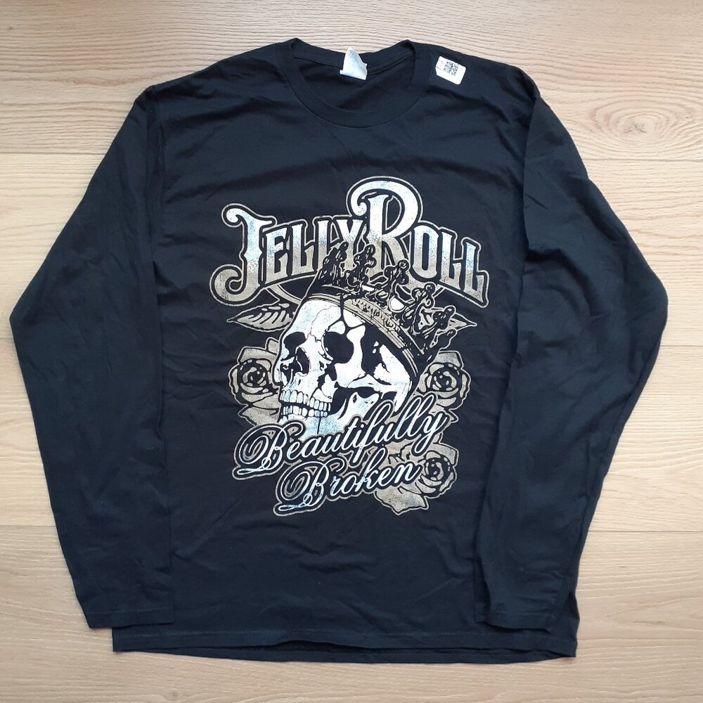 Jelly Roll - Beautifully Broken New Large Black Long Sleeve T-Shirt